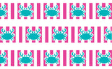 Aqua & Pink Crab Personalized Dog Collar
