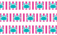 Aqua & Pink Crab Dog Collar