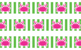 Pink & Lime Crab Dog Collar