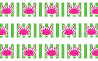 Pink & Lime Crab Personalized Dog Collar