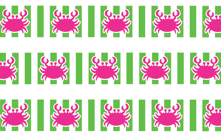 Pink & Lime Crab Personalized Dog Collar