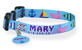 Seashore Blue Personalized Dog Collar