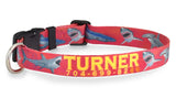 Sharks Attack Dog Collar Red Personalized Dog Collar