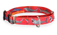 Great White Shark & Tiger Sharks on Red Martingale