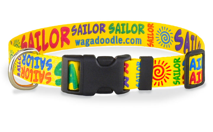 Signature-Autograph Personalized Dog Collar Yellow