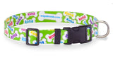 Lime Green Signature Bones Personalized Dog Collar