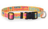 Signature-Autograph Personalized Dog Collar Tropical Style