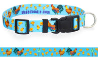 Key West Southernmost Chickens Blue Dog Collar