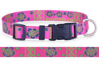 Tribal Hawaiian Print on Pink Personalized Dog Collar