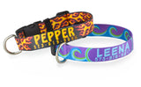 Waves Teal/Purple Personalized Dog Collar