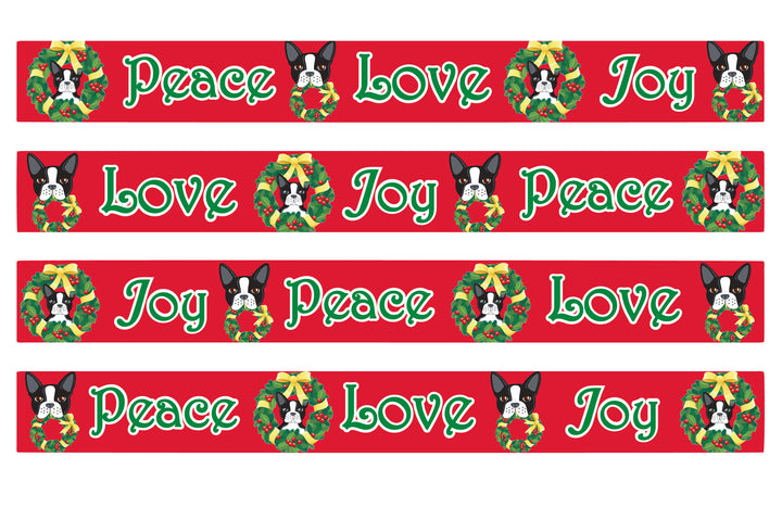 Peace Love Joy Personalized Christmas Dog Collar