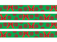 Christmas Bows and Paw Prints Dog Collar