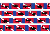 Diver Down Flag Blue Personalized Dog Collar