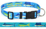 Mahi, Marlin and Sailfish Personalized Dog Collar Blue