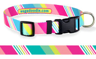 Rainbow Ribbons Stripes Personalized Dog Collar