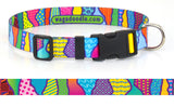 Wild Stripes Abstract Art Personalized Dog Collar