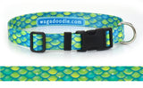 Mermaid Scales Lime Personalized Dog Collar
