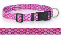 Mermaid Scales Pink Personalized Dog Collar