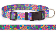 Passion Flower on Purple Personalized Dog Collar