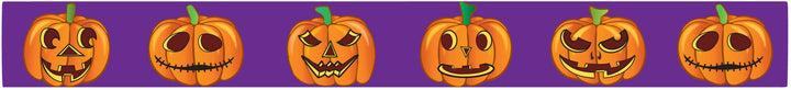 Halloween Pumpkins on Purple Dog Collar