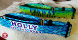 Mermaid Scales Teal Personalized Dog Collar