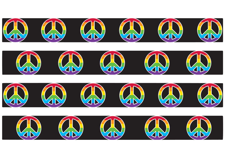 Rainbow Peace Signs Dog Collar