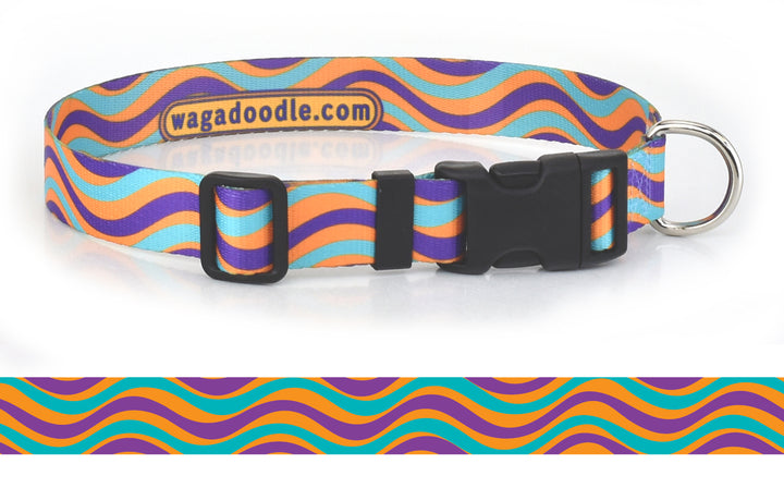 Tropical Swell Personalized Dog Collar