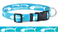 Fishbone Ocean Personalized Dog Collar