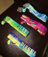 Personalized dog collars with the pets name and phone number on the dog collar  with deep sea fishing artwork of mahi, marlin and sailfish 