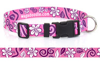 Hawaiian Breeze Pink Personalized Dog Collar