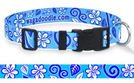 Hawaiian Breeze Blue Personalized Dog Collar