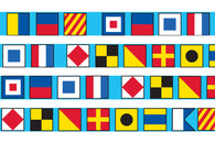 Nautical Sailing Flag Blue Personalized Dog Collar