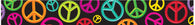 Peace Signs on Black Dog Collar