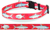 Red Dog Collar with Fly fishing backcountryr flats fish in the Florida Keys Backcountry for Bonefish, Permit and Tarpon is a Grand Slam with this Fish themed Design on it.