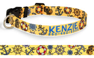 Yellow Mariner Personalized Dog Collar