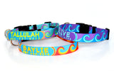 Waves Teal/Purple Personalized Dog Collar