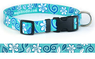 Hawaiian Breeze Aqua Personalized Dog Collar