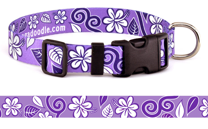 Hawaiian Breeze Purple Personalized Dog Collar
