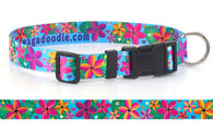 Frangipani Turquiose Personalized Dog Collar