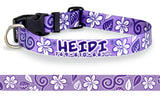 Hawaiian Breeze Purple Personalized Dog Collar