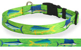 Mahi, Marlin and Sailfish Personalized Dog Collar Green
