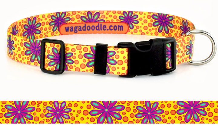 Flower Power Personalized Dog Collar