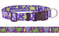 Sea Turtles on Purple Personalized Dog Collar