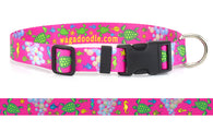 Sea Turtles on Pink Personalized Dog Collar