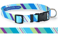 Key West Waters Stripe Personalized Dog Collar