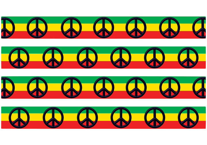 Reggae Peace Sign Dog Collar