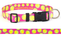 Tennis Balls Pink Personalized Dog Collar