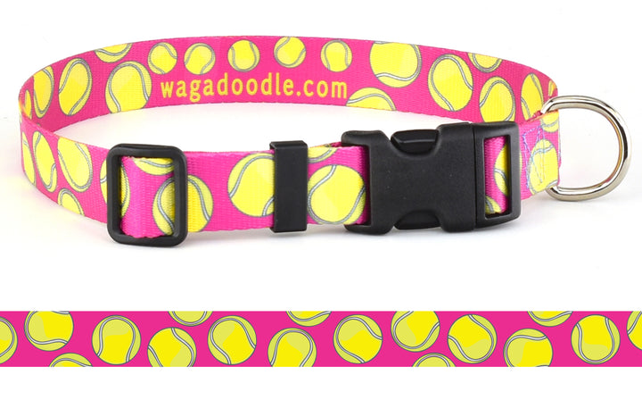 Tennis Balls Pink Dog Collar